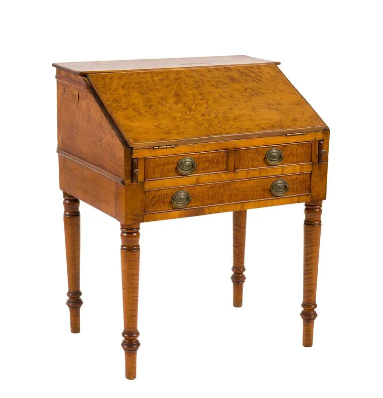 Sheraton Figured Maple Desk from auction in Harrisburg, Pennsylvania