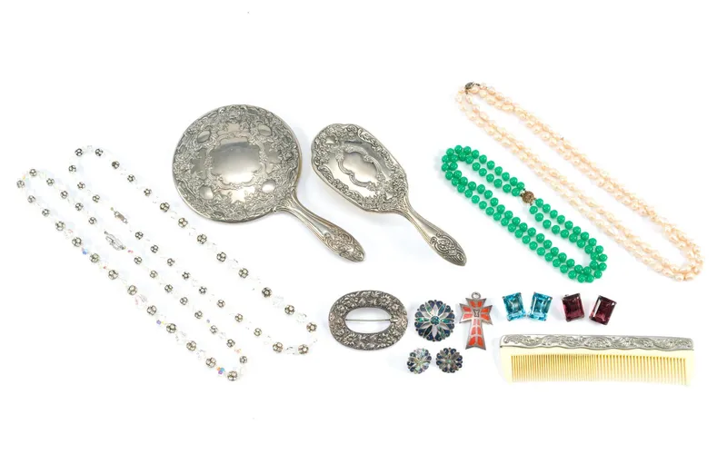12 Jewelry incl. Sterling Silver & Vanity Set from auction in Harrisburg, Pennsylvania