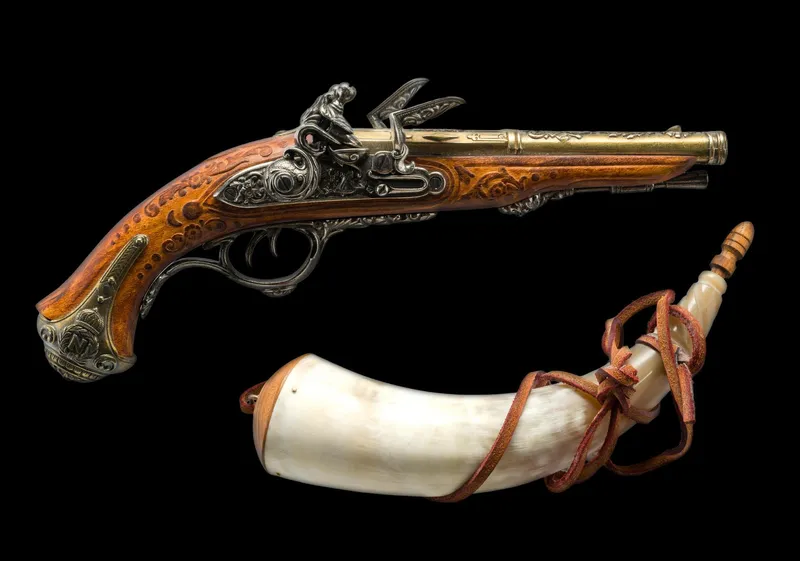 1806 Napoleonic Double-Barrel Flintlock Pistol Replica from auction in Harrisburg, Pennsylvania