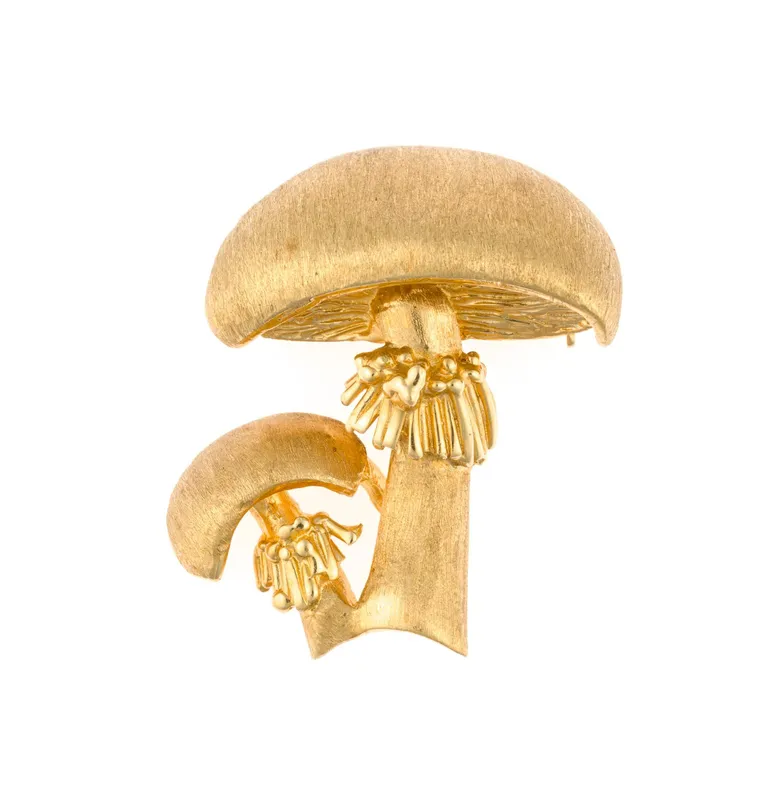 14K Gold Mushroom Brooch from auction in Harrisburg, Pennsylvania