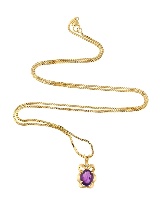14K Gold and Amethyst Pendant Necklace from auction in Harrisburg, Pennsylvania