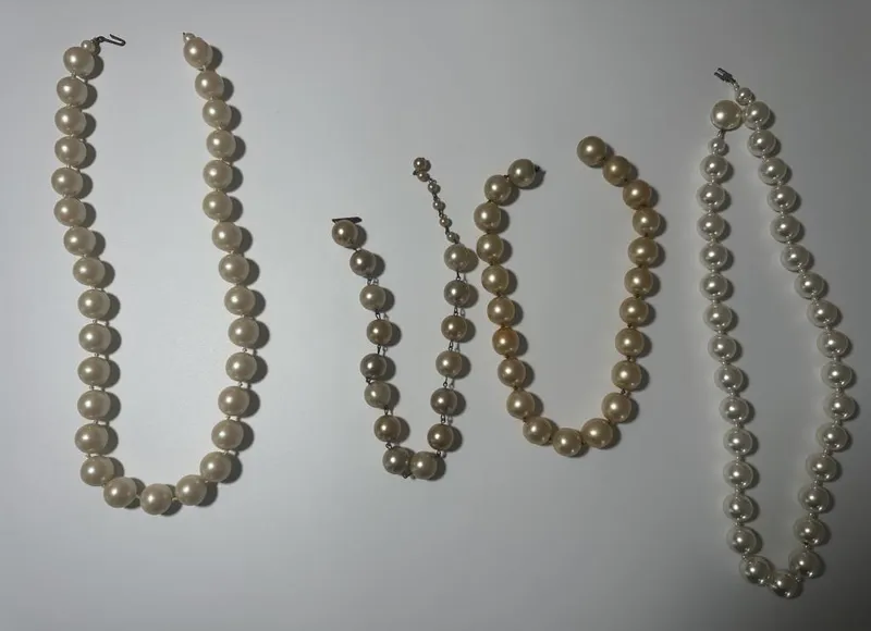 4 Vintage Pearl Strands and Chokers from auction in Clifford , Pennsylvania