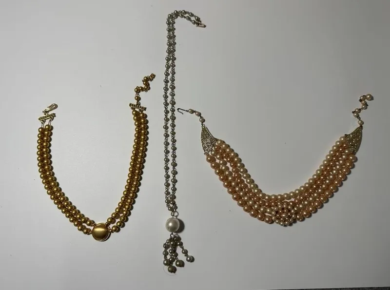 Vintage Faux Pearl Necklaces Lot (3) from auction in Clifford , Pennsylvania