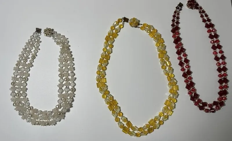 Vintage Faceted Crystal & Art Glass Necklaces from auction in Clifford , Pennsylvania