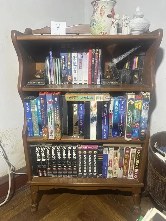3 Level Oak Bookcase from auction in Clifford , Pennsylvania