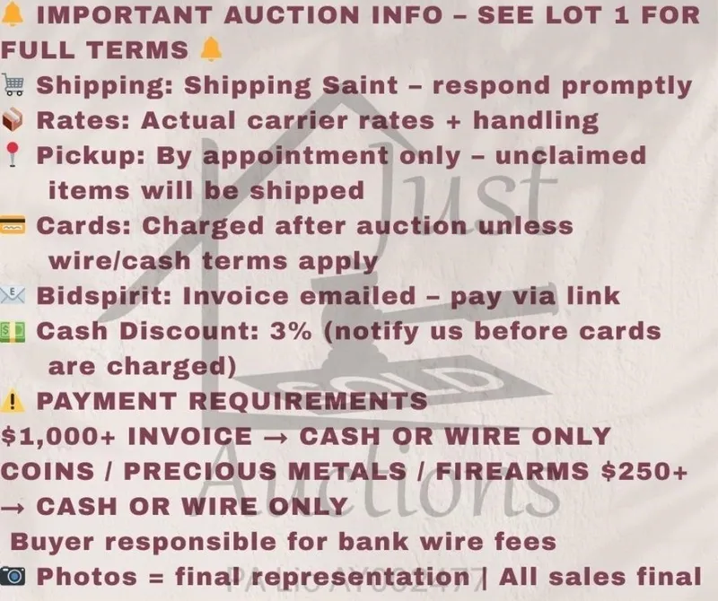 PLEASE READ-Important Auction Policies from auction in Clifford , Pennsylvania