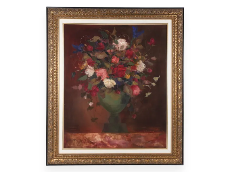 Klassen Floral Still Life Oil on Canvas from auction in Atlanta, Georgia