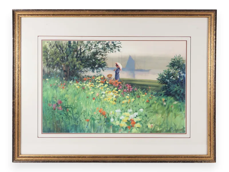 Paul Landry (Canadian/American, 1931-2018), 'Harbor Flowers' (Signed) from auction in Atlanta, Georgia