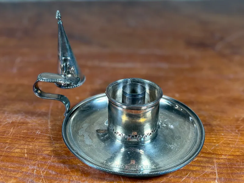 STERLING SILVER CHAMBERSTICK from auction in Salem, Oregon