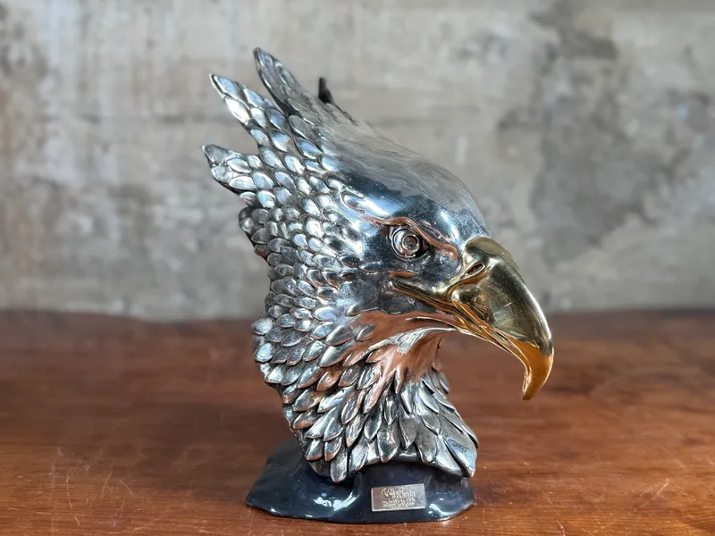 KKALA, SILVER EAGLE BUST SCULPTURE  from auction in Salem, Oregon