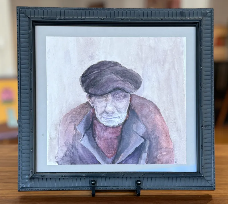ORIGINAL WATERCOLOR PAINTING OF ELDERLY MAN from auction in Salem, Oregon