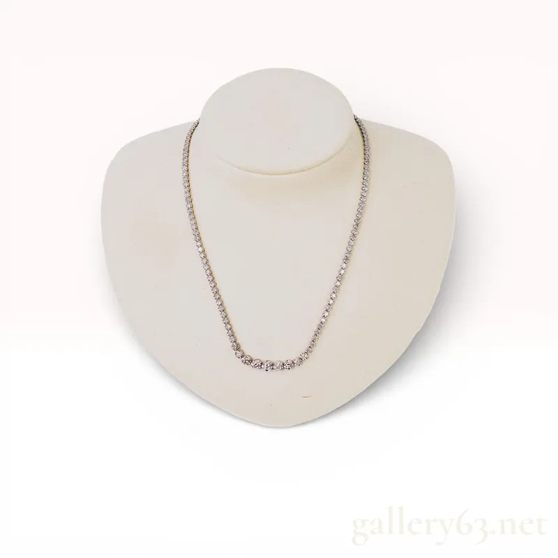 5.00ct Natural Diamond Tennis Necklace in 18K White Gold, 16" from auction in Atlanta, Georgia