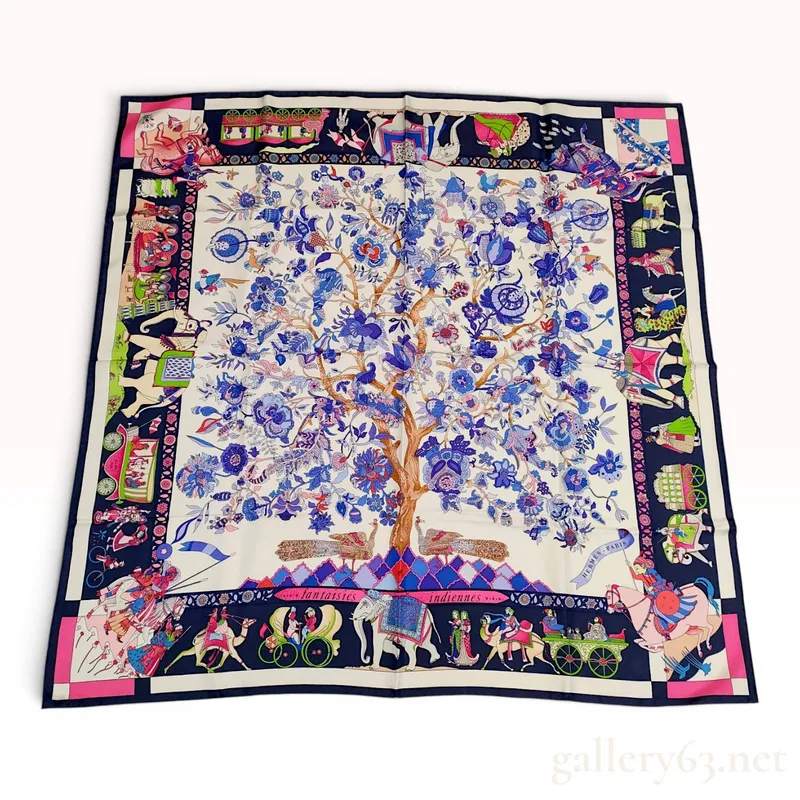 Hermès Fantaisies Indiennes Silk Carré 90 Scarf from auction in Atlanta, Georgia
