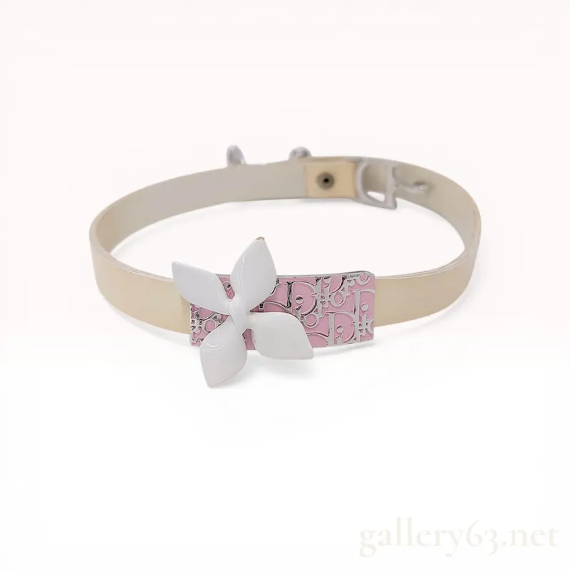 Christian Dior Pink Trotter Girly Flower Choker Necklace from auction in Atlanta, Georgia