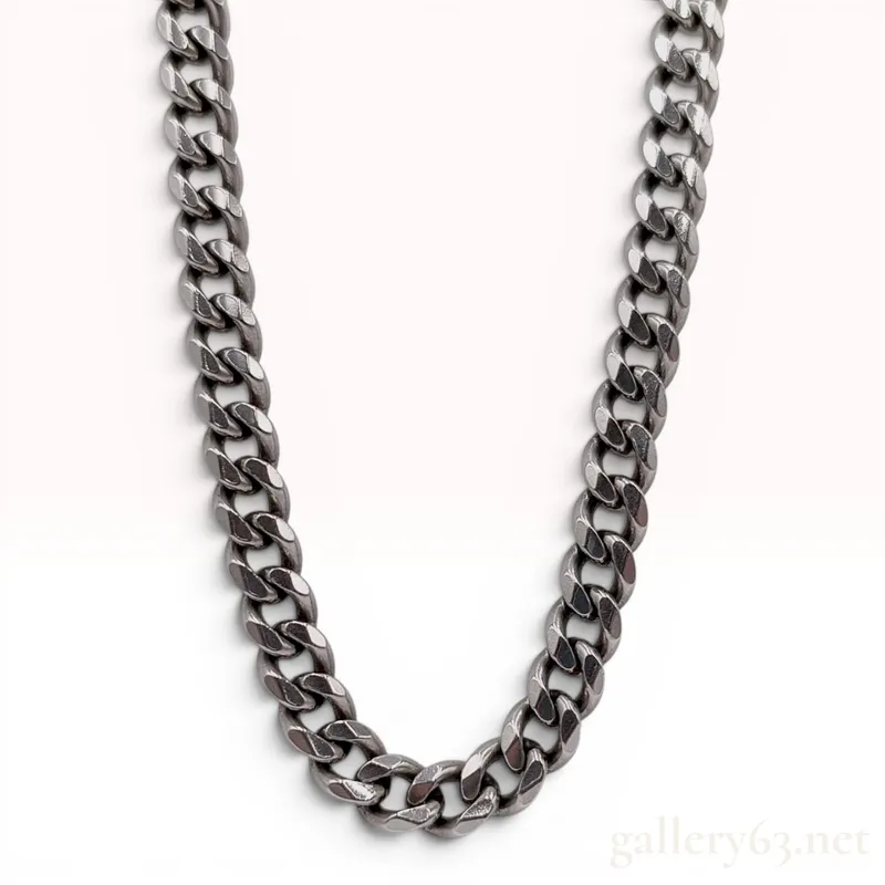 A 97.4 Gram Platinum Two-Side Cut Curb Link Chain Necklace from auction in Atlanta, Georgia