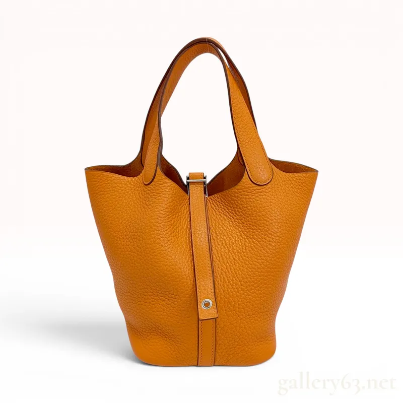 Hermes Orange H Clemence Leather Picotin Lock 18 Handbag from auction in Atlanta, Georgia