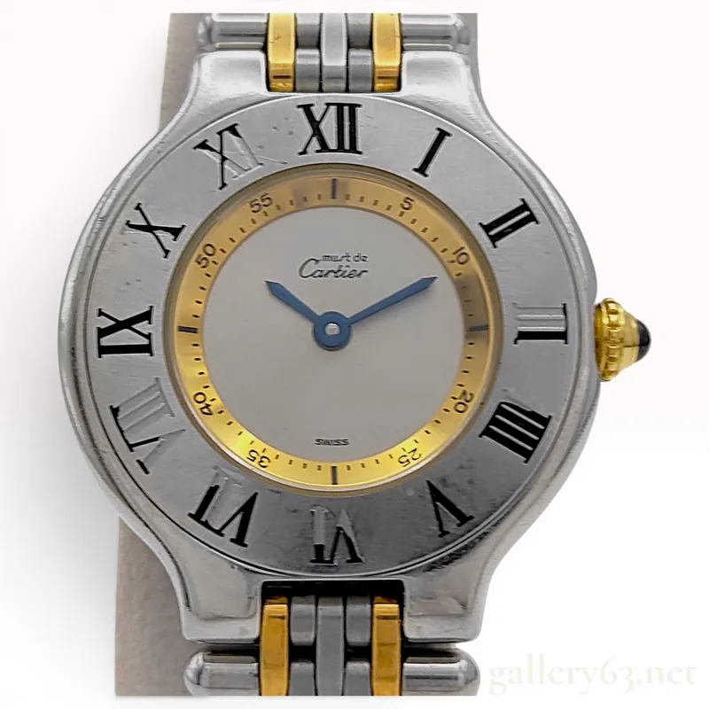 Must de Cartier 21 Reference 1340 Two Tone Stainless Steel Quartz Wristwatch from auction in Atlanta, Georgia