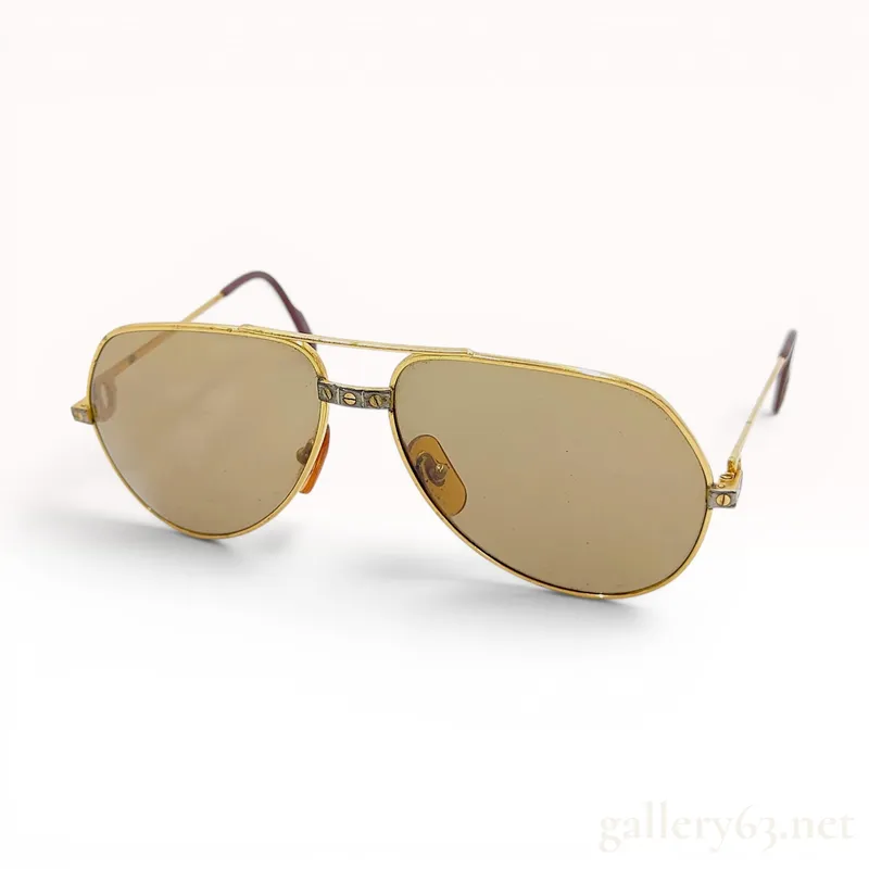 Cartier Vendome Louis Gold-Toned Aviator Sunglasses from auction in Atlanta, Georgia