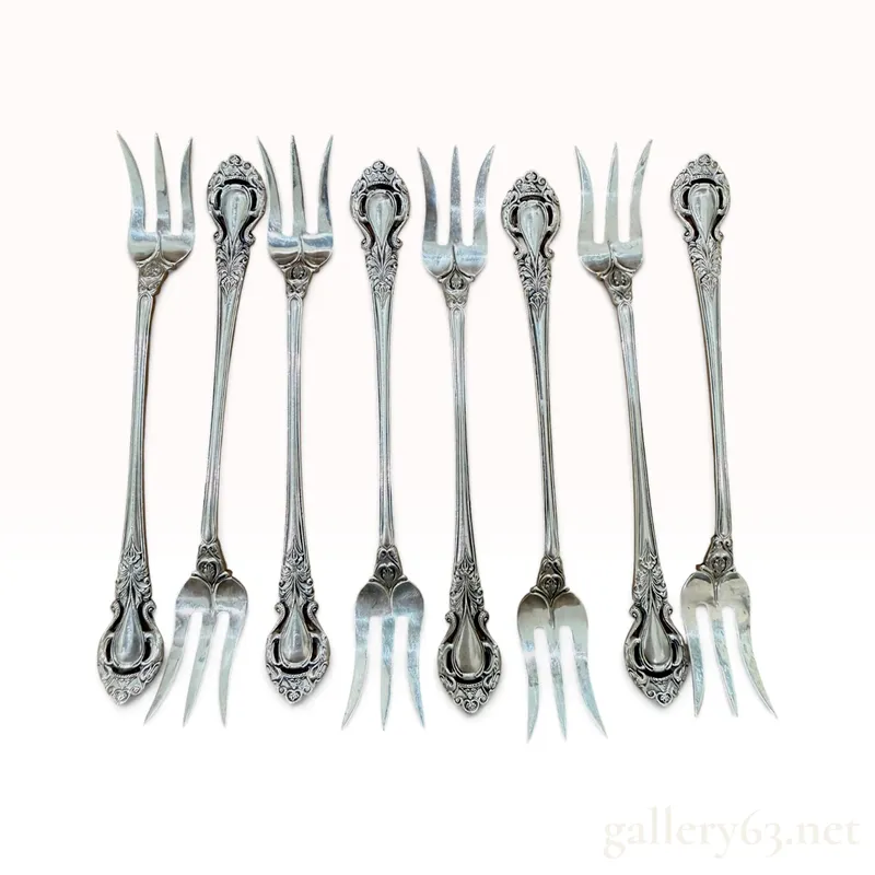 Stieff Sterling Silver Cocktail Forks Lot of 8 167.6g from auction in Atlanta, Georgia