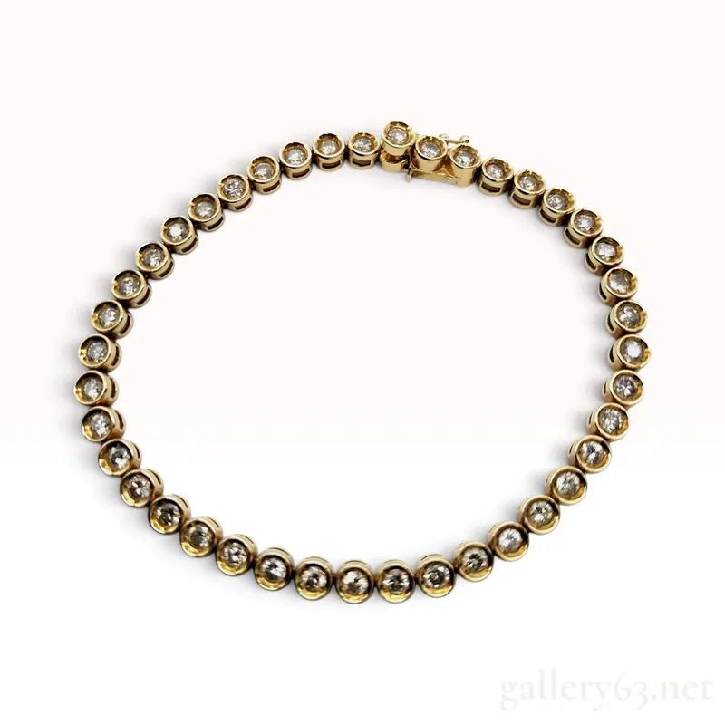 3.00ctw Natural Diamond 18K Yellow Gold Tennis Bracelet from auction in Atlanta, Georgia
