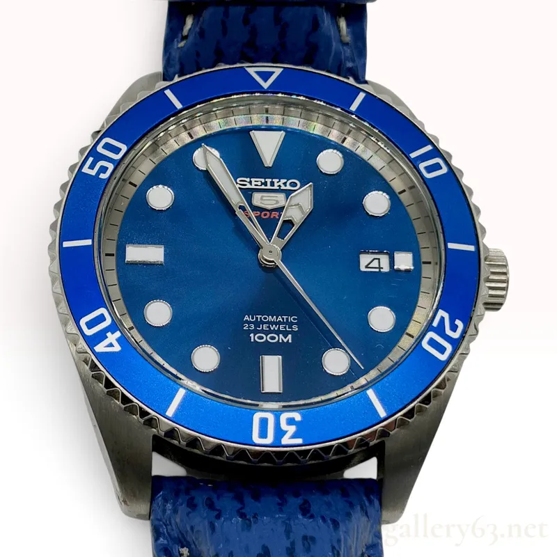 Seiko 5 Sports SRPB89 Blue Dial Stainless Steel Automatic Wristwatch from auction in Atlanta, Georgia