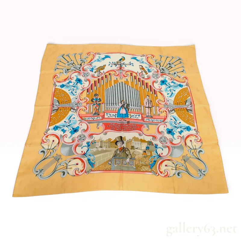 Vintage Hermes Orgauphone et Autres Mecaniques Silk Carre 90 from auction in Atlanta, Georgia