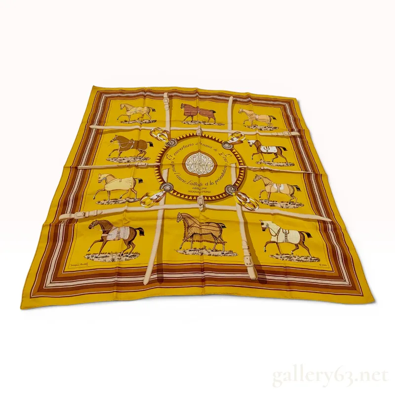 Vintage Hermes Couvertures et Tenues de Jour Silk Scarf from auction in Atlanta, Georgia