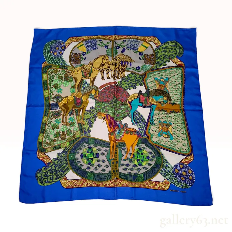 Hermes Art des Steppes 90cm Silk Scarf from auction in Atlanta, Georgia