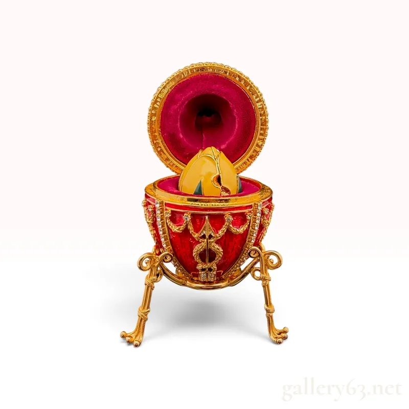 Estate Faberge Enamel Rose Bud Egg from auction in Atlanta, Georgia