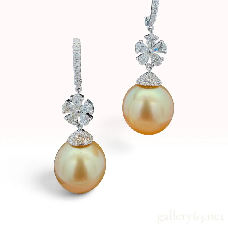 18k South Sea Pearl and Diamond Earrings from auction in Atlanta, Georgia