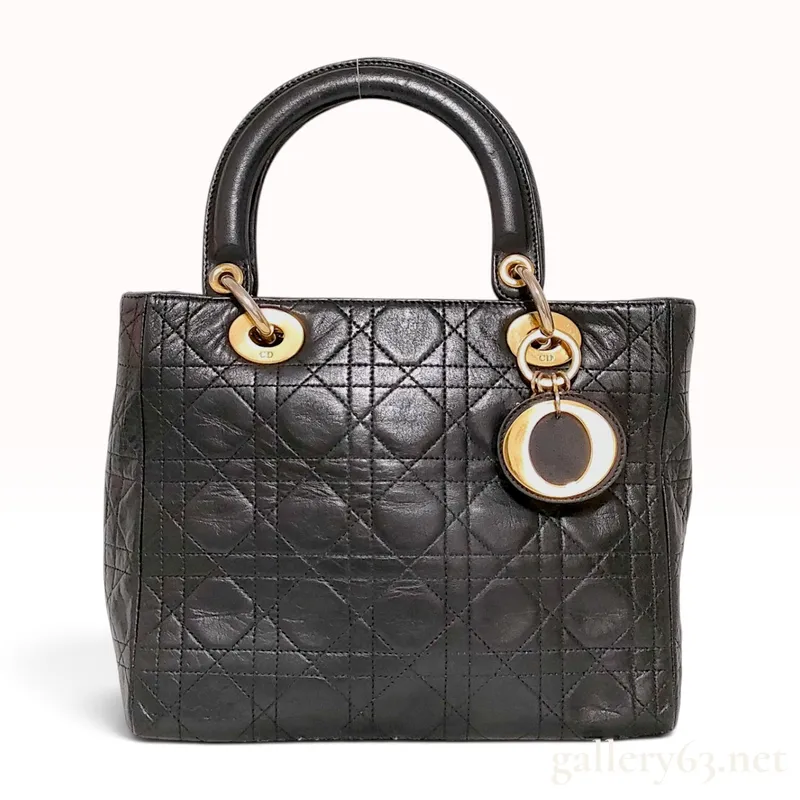 Christian Dior Black Quilted Lambskin Medium Lady Dior Handbag from auction in Atlanta, Georgia