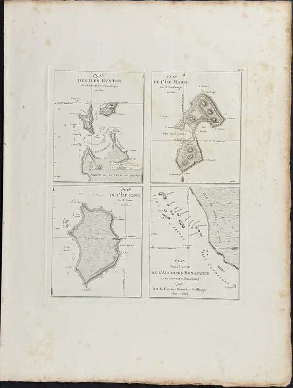 Peron & Freycinet - Maps of Islands off Australia [New Holland] from auction in Franklin, Tennessee