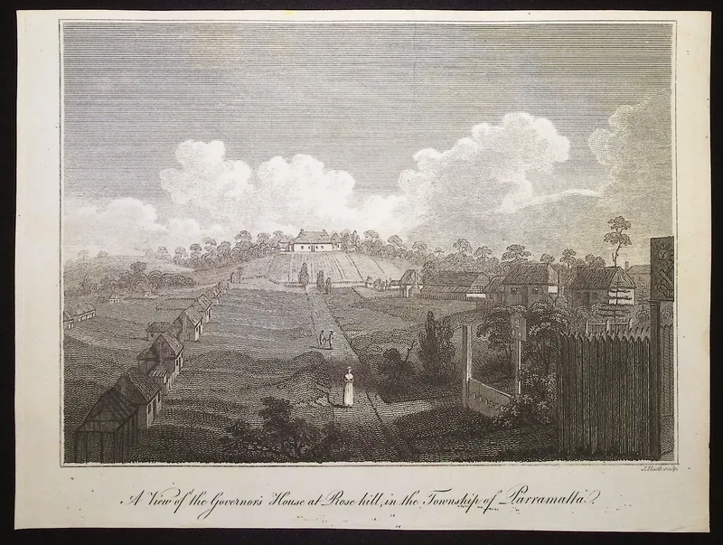 Collins - Australia (New Holland): A View of the Governor's House at Rose Hill, in the Township of Parramatta from auction in Franklin, Tennessee
