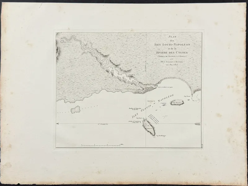 Peron & Freycinet - Map of Australia (Iles Louis-Napoleon) [Australia, New Holland] from auction in Franklin, Tennessee