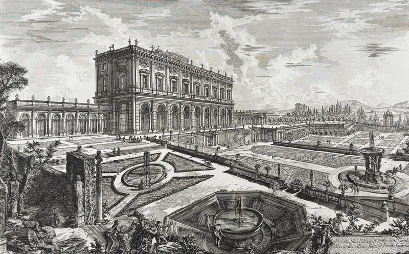 Piranesi, Folio - View of the Villa of His Eminence Cardinal Alessandro Albani outside Porta Salaria [Veduta della Villa dell'Emo Sign. Card Alsandro Albani fuori di Porta Salaria] from auction in Franklin, Tennessee