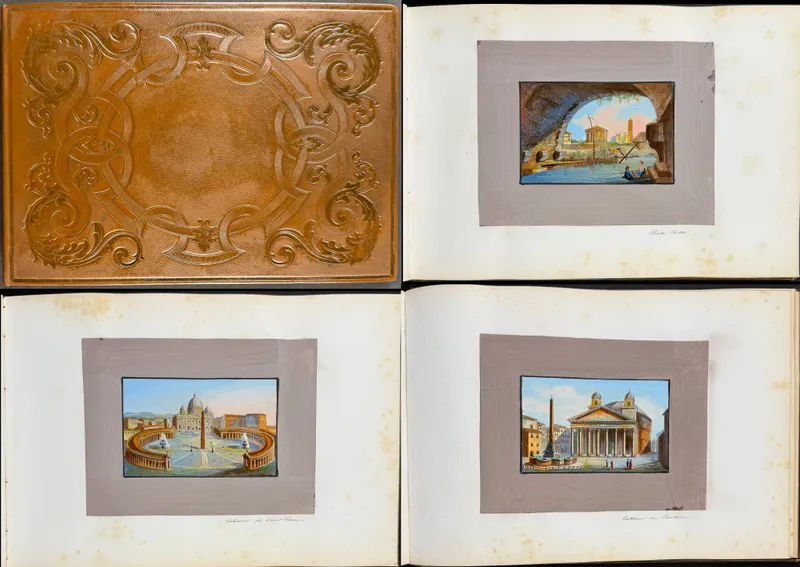 Travel Album with 54 Original Gouache Watercolors of Italy from auction in Franklin, Tennessee