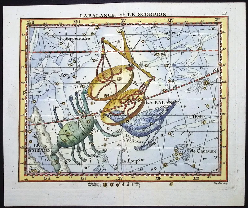 Flamsteed - Constellation or Celestial Chart of Scale, Scorpion from auction in Franklin, Tennessee