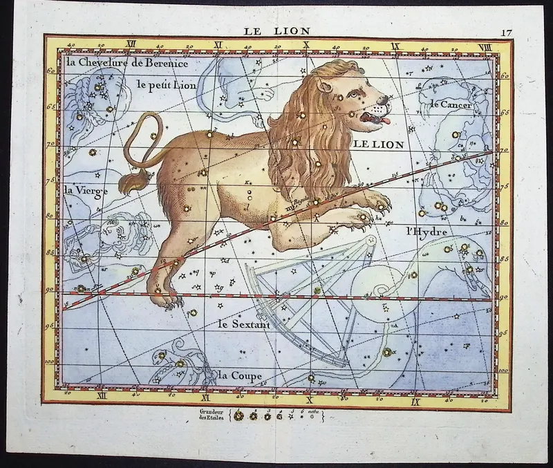 Flamsteed - Constellation or Celestial Chart of Lion or Leo from auction in Franklin, Tennessee