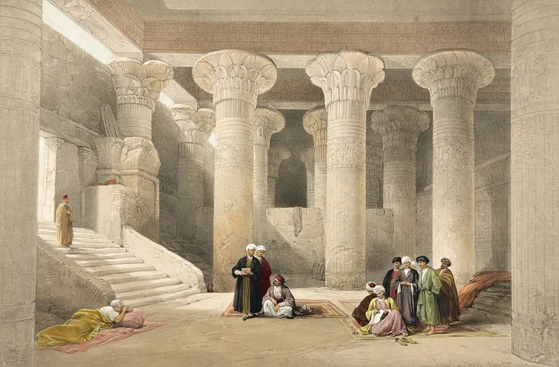 David Roberts - Interior of the Temple of Esne in Upper Egypt from auction in Franklin, Tennessee