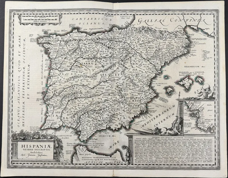 Bertius's Ptolemy, pub. 1618 - Map of Spain & Portugal from auction in Franklin, Tennessee