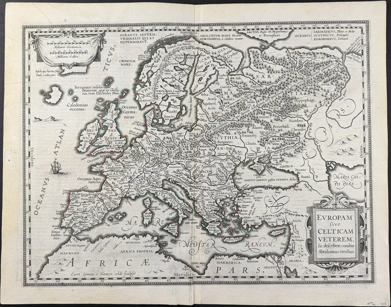 Bertius's Ptolemy, pub. 1618 - Map of Europe from auction in Franklin, Tennessee