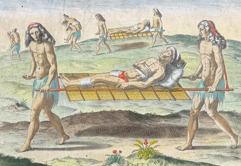 De Bry - Florida - Manner in which their hermaphrodites are employed (Stretchers) from auction in Franklin, Tennessee