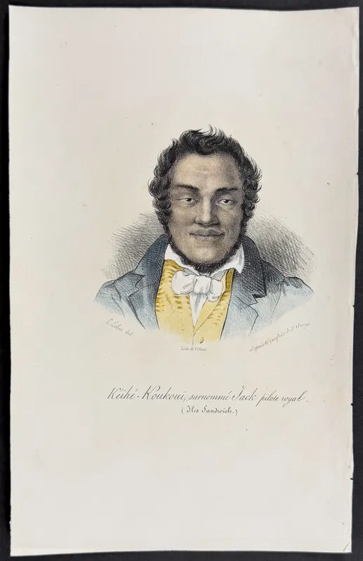 Arago, Hawaii - Keihe-Koukoui, nicknamed Jack the Royal Pilot (Sandwich Islands) [Keihe-Koukoui, surmomme Jack pilote royal (Iles Sandwich)] from auction in Franklin, Tennessee