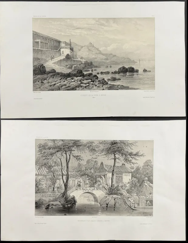 Dumont - 6 Lithographs of Macao & Canton, China from auction in Franklin, Tennessee
