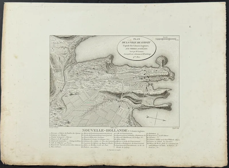 Peron & Freycinet - Plan of Sydney [Australia, New Holland] from auction in Franklin, Tennessee