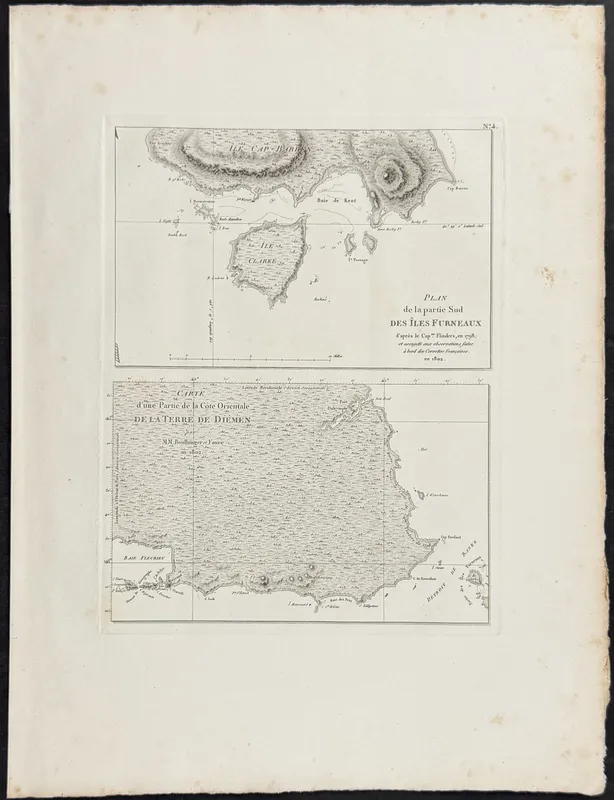 Peron & Freycinet - Maps of Van Diemen's Land & Furneaux Group of Islands [Australia, New Holland] from auction in Franklin, Tennessee