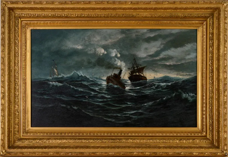 FRANKLIN STANWOOD (1852-1888). MORNING OF NY, 60 DAYS FROM LIVERPOOL. from auction in Freeport, Maine