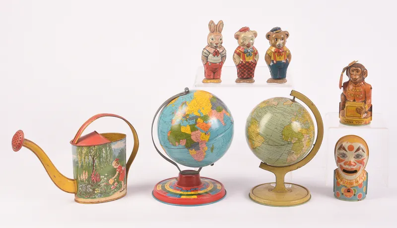 Seven J. Chein & Co. Vintage Tin Toys. from auction in Freeport, Maine