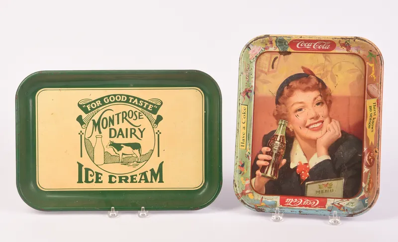Two Mid 20th Century Metal Trays. from auction in Freeport, Maine