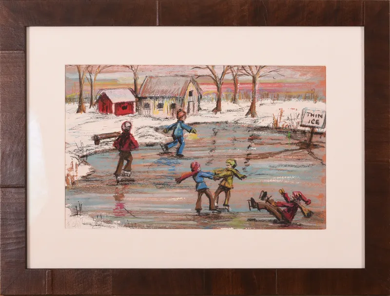 ICE SKATING ON THIN ICE. from auction in Freeport, Maine